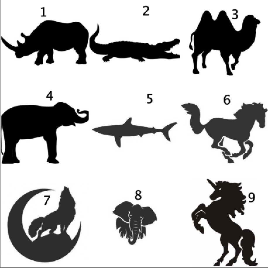 Wildtiere Pegasus Pferd Wolf Elefant Hai Camel Auto Styling Aufkleber Sticker