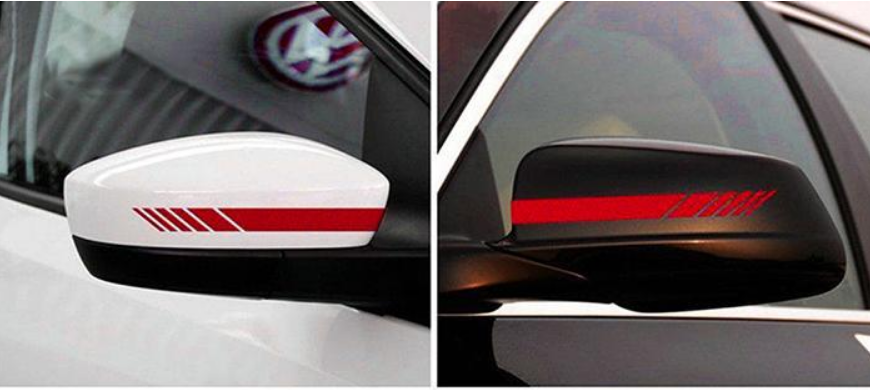 Streifen Seiten Spiegel Sport Tuning Auto Aufkleber Sticker Set