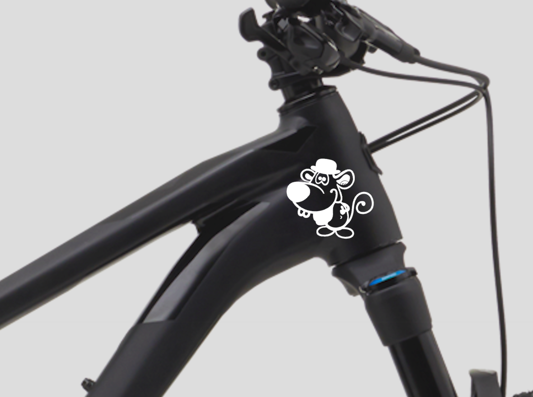 Maus Fahrrad MTB Rahmen Aufkleber Sticker 2 Stk.