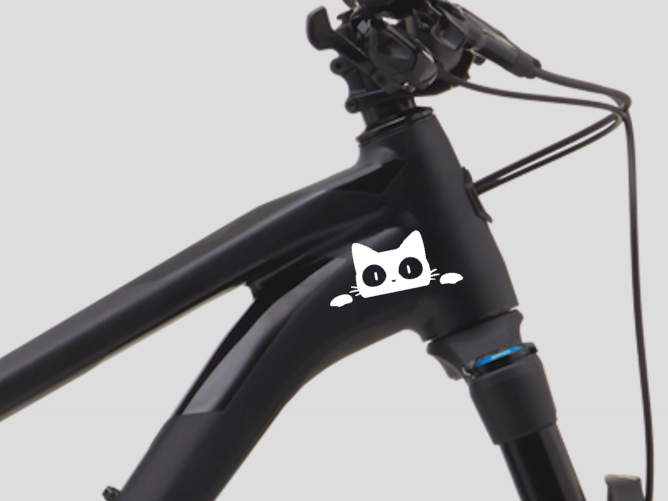 Lustige Katze Fahrrad MTB Aufkleber Sticker 2 Stk.