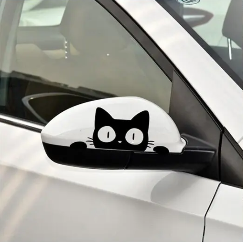 Lustige Katze Seitenspiegel Karosserie Auto Aufkleber Tuning Styling 2 Stk.