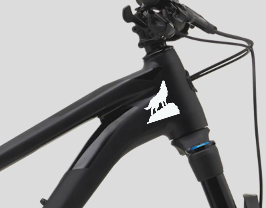 Heulender Wolf Fahrrad MTB Rahmen Aufkleber Sticker 2 Stk