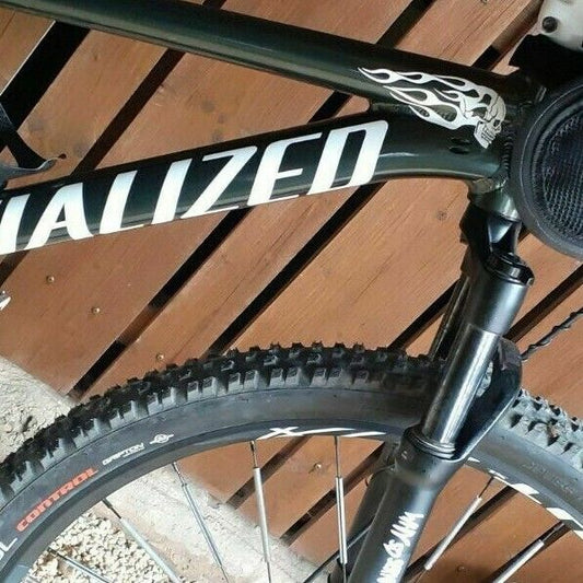 SKULL TOTENKOPF RIDER Fahrrad MTB Aufkleber Sticker 2 Stk.