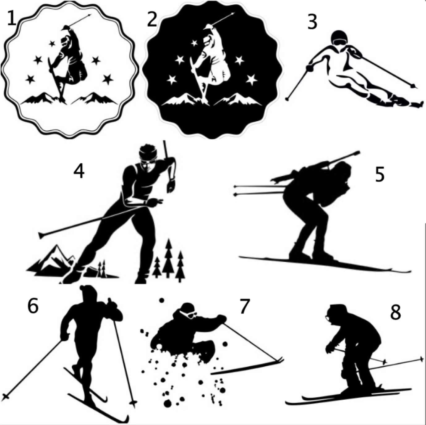 Skifahren Schnee Sport Auto Styling Aufkleber Sticker