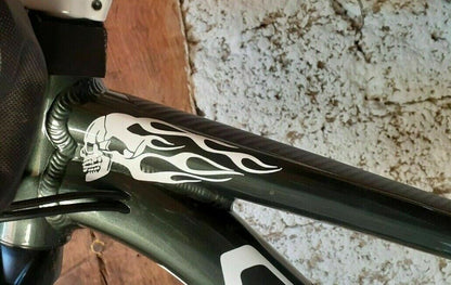 SKULL TOTENKOPF RIDER Fahrrad MTB Aufkleber Sticker 2 Stk.