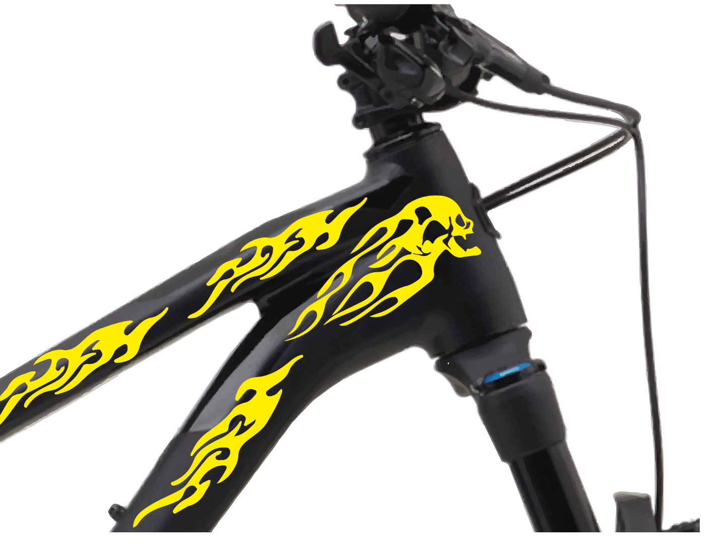 Totenkopf Flamme Fahrrad MTB Aufkleber Sticker Set