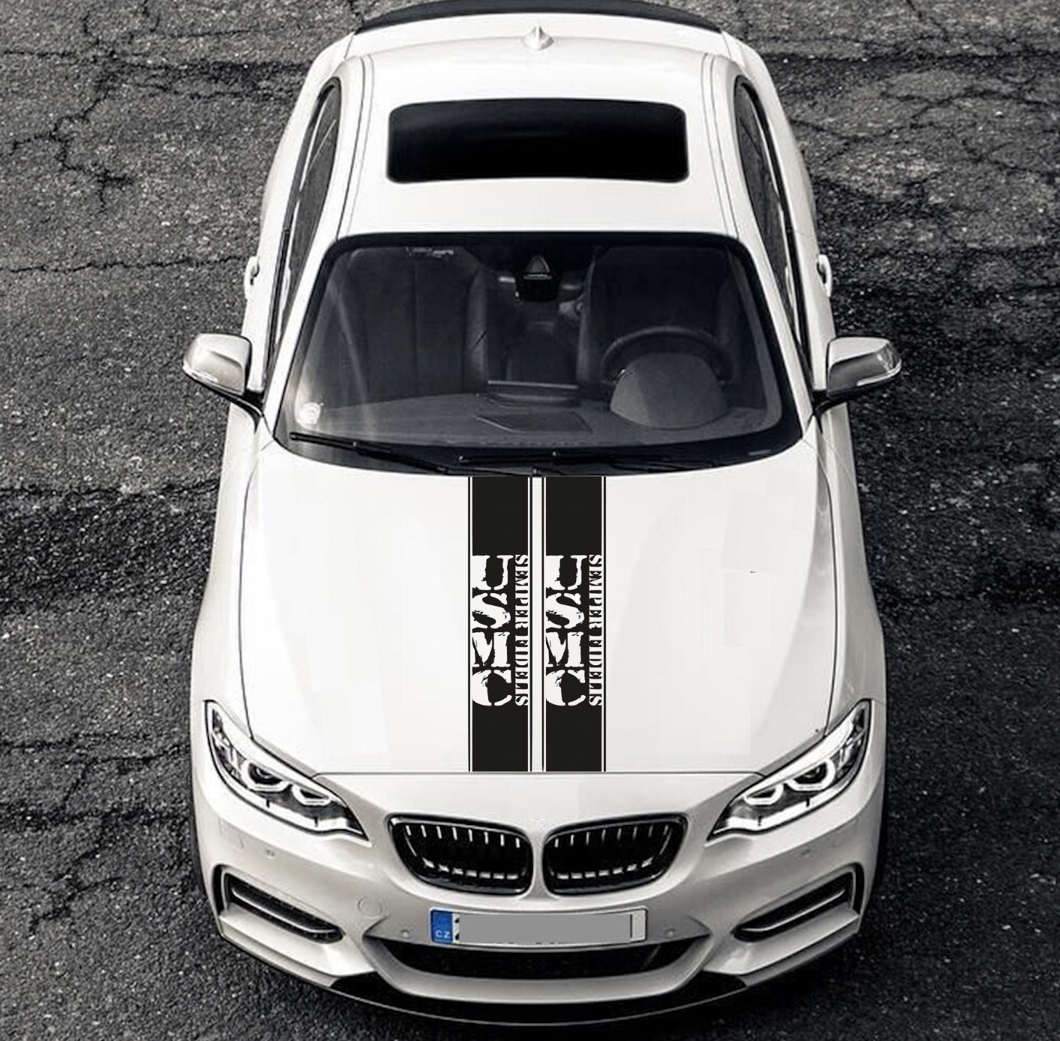 USA Amerika USMC Militär  Motorhaube  Auto Styling Tuning Aufkleber Sticker