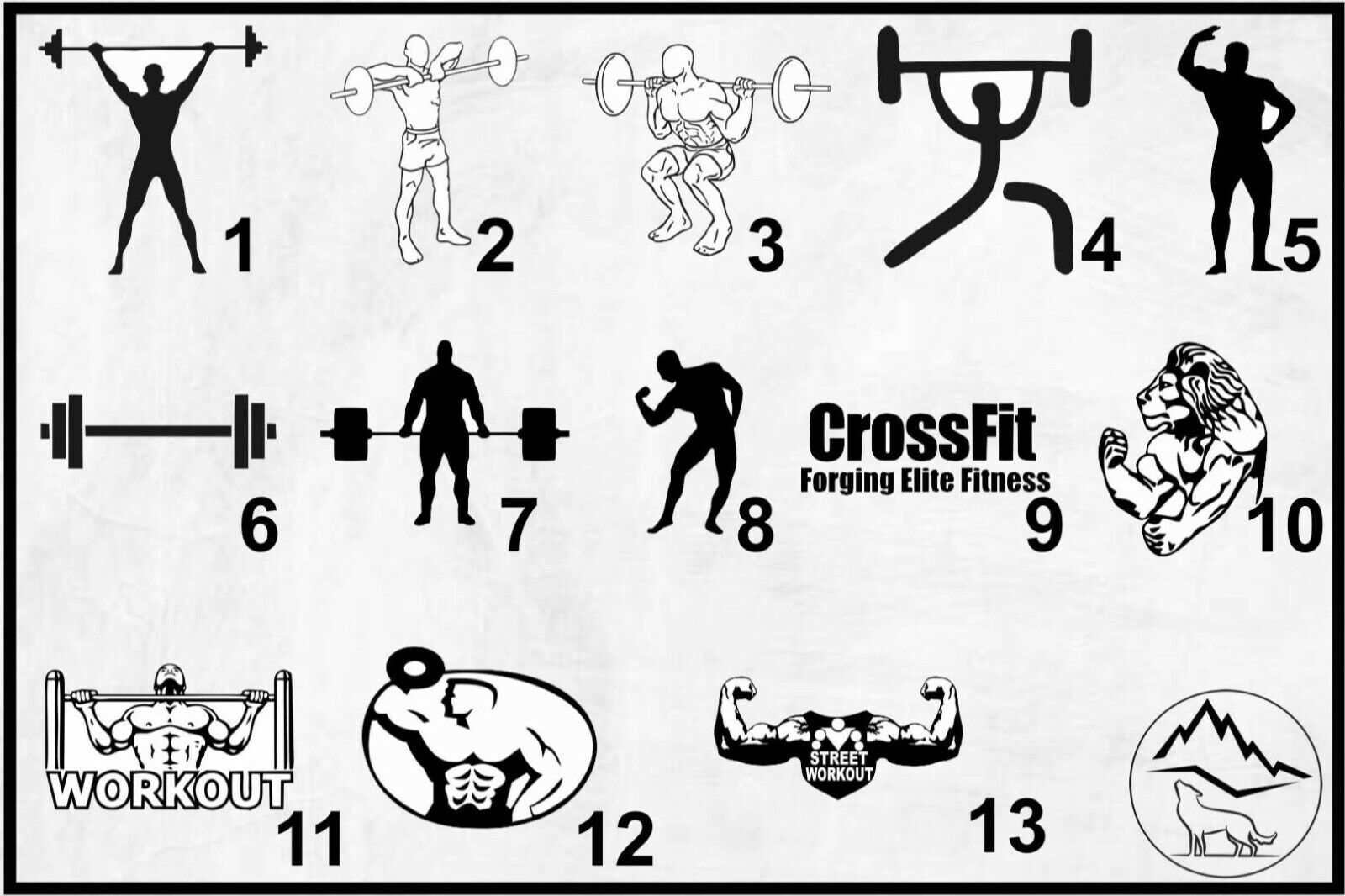 Fitness Männer Workout Bodybilding Sport Auto Styling Aufkleber Sticker Set